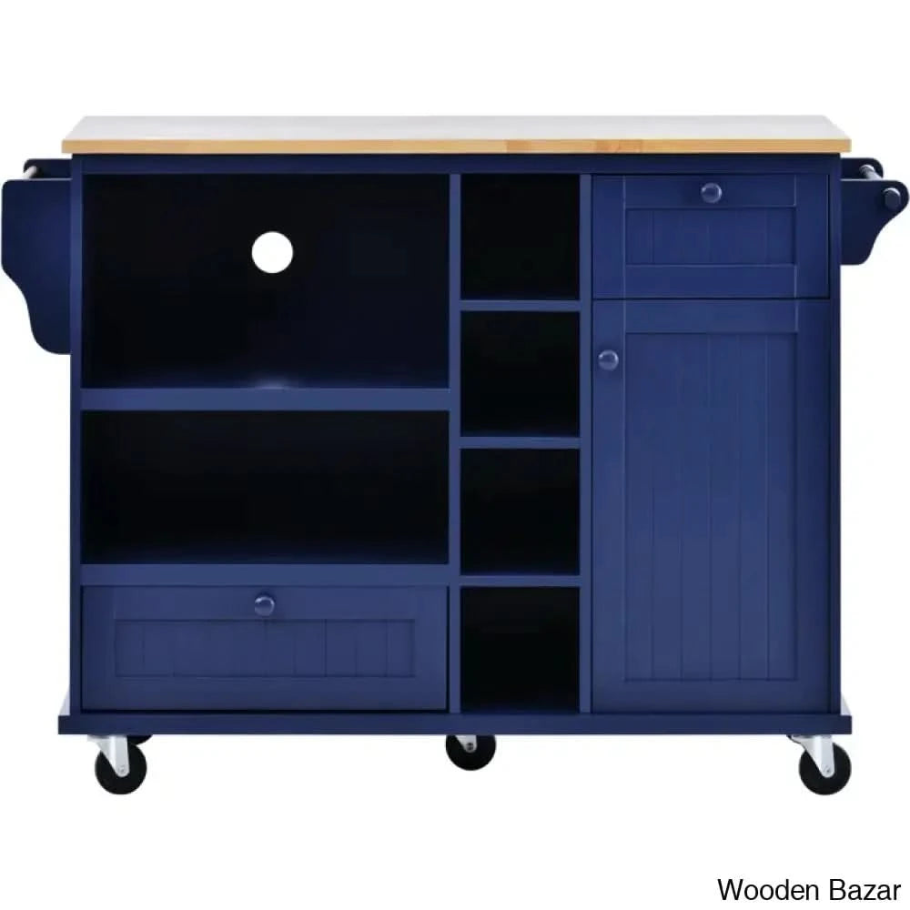 Litten Wood Kitchen Island Trolley Cart Cabinet Kitchen Island With Storage