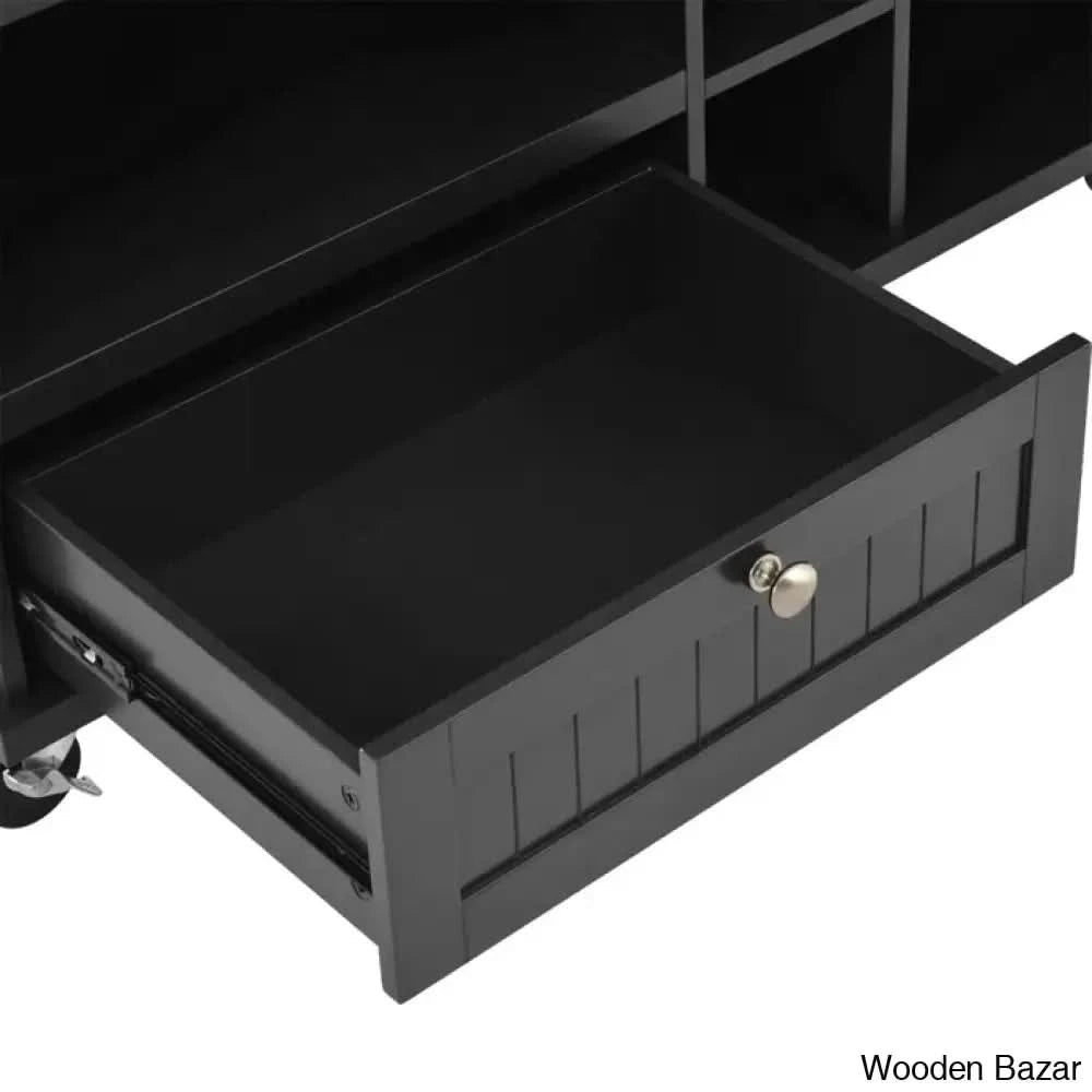 Litten Wood Kitchen Island Trolley Cart Cabinet Kitchen Island With Storage