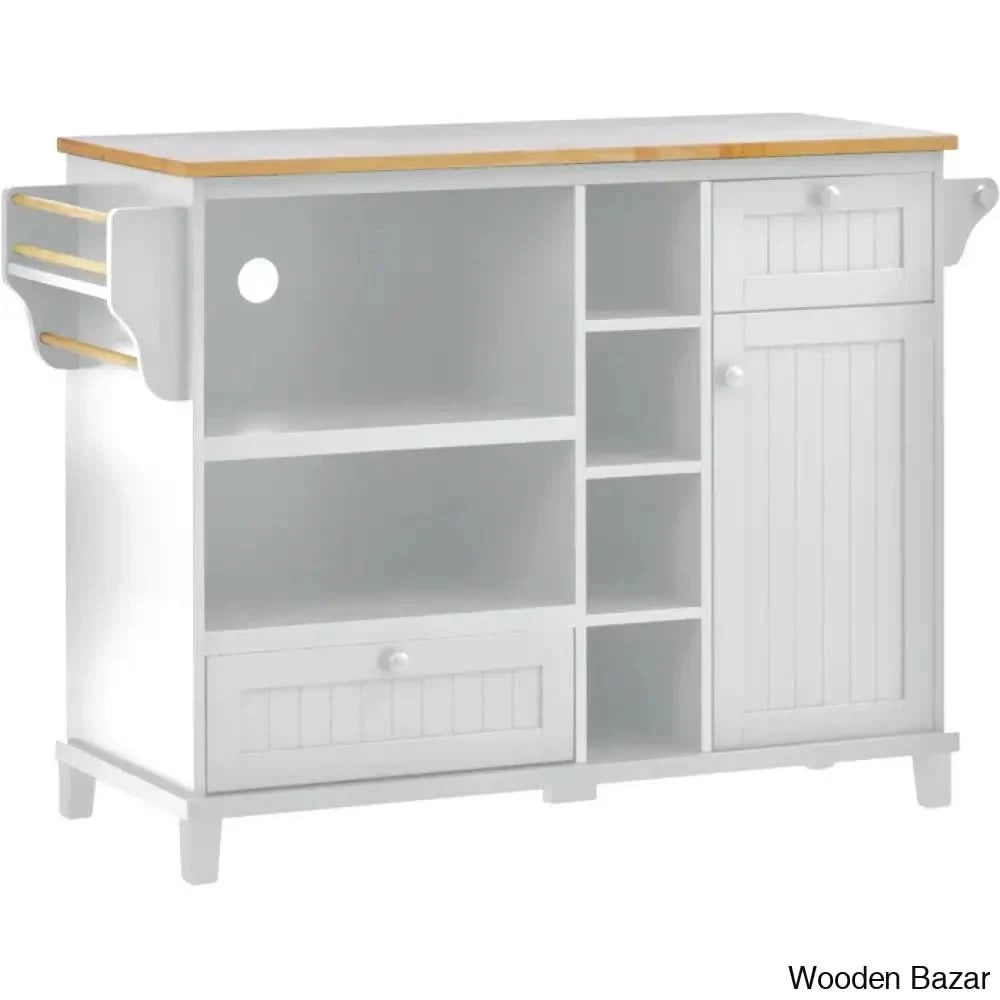 Litten Wood Kitchen Island Trolley Cart Cabinet Kitchen Island With Storage