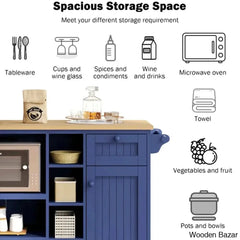 Litten Wood Kitchen Island Trolley Cart Cabinet Kitchen Island With Storage