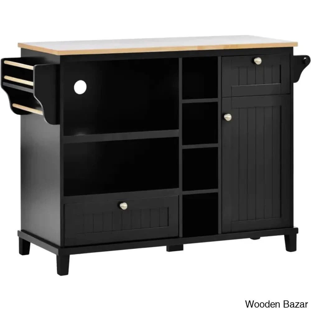 Litten Wood Kitchen Island Trolley Cart Cabinet Kitchen Island With Storage
