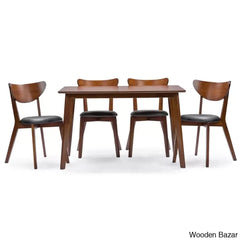 Locon Stylish Wooden 4 Seater Dining Table Set - Bazar