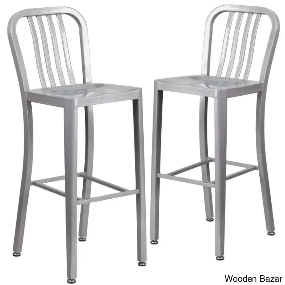 Logan Swivel Indoor/Outdoor Commercial Grade Metal Modern Counter And Bar Stools (Set Of 2) By