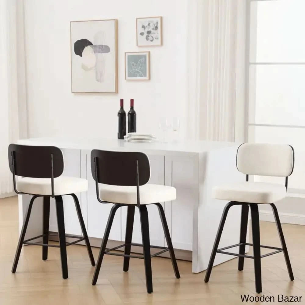 Loranzas Swivel Upholstered Counter & Bar Stool (Set Of 3)