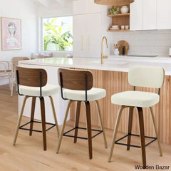 Loranzas Swivel Upholstered Counter & Bar Stool (Set Of 3) Brown / White (29āā Seat Height)