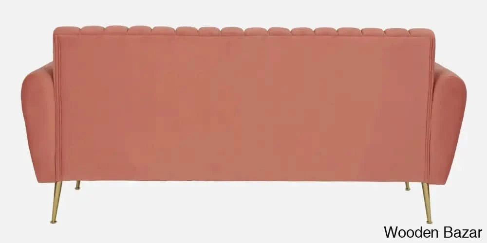 Luxurious Camel Yellow Fabric 3-Seater Sofa The Ultimate Trendy Furniture For Stylish Living Spaces