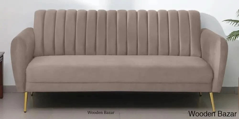 Luxurious Camel Yellow Fabric 3-Seater Sofa The Ultimate Trendy Furniture For Stylish Living Spaces