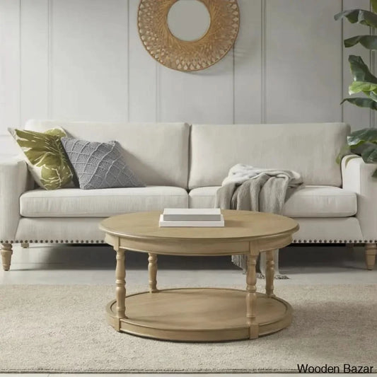 Martha Stewart Belden Caster Round Coffee And Center Table