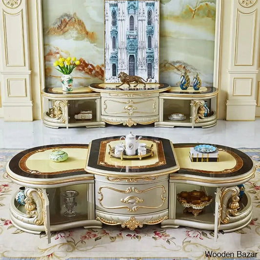 Miku Solid Wood Coffee And Center Table