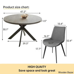 Modern Round Dining Table Set With Steel Legs – Stylish Kitchen For 4