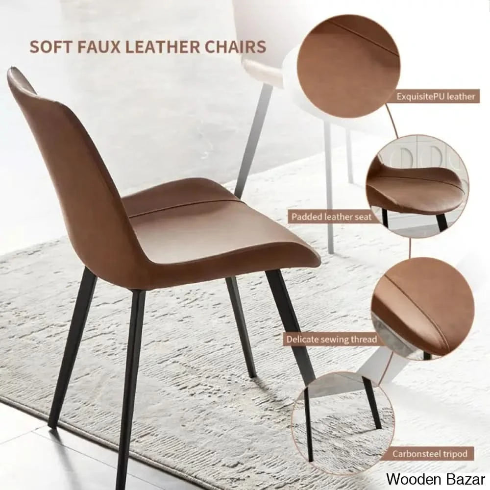 Modern Round Dining Table Set With Steel Legs – Stylish Kitchen For 4