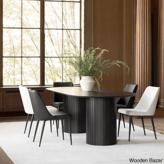 Moe Dining Table In Double Pedestal Elegance Crafted To Perfection