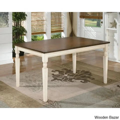 Monter Luxury 5 Seater Dining Table Set - Wooden Bazar
