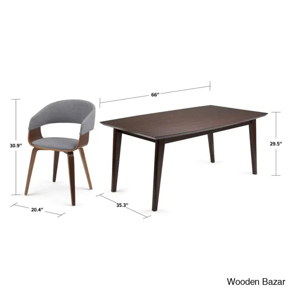 Nat Modern 6 Seater Dining Table Set