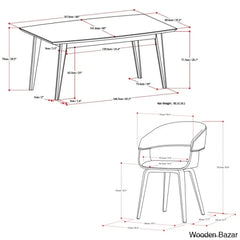 Nat Modern 6 Seater Dining Table Set