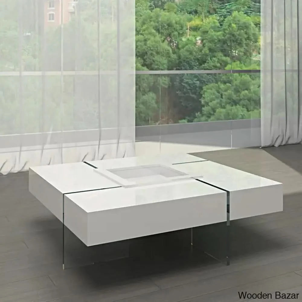 Nathany Single Coffee And Center Table White / 12āā H X 47āā L W