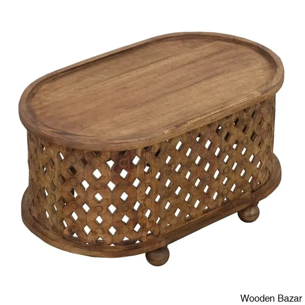 Neiges Solid Wood Coffee Table And Center