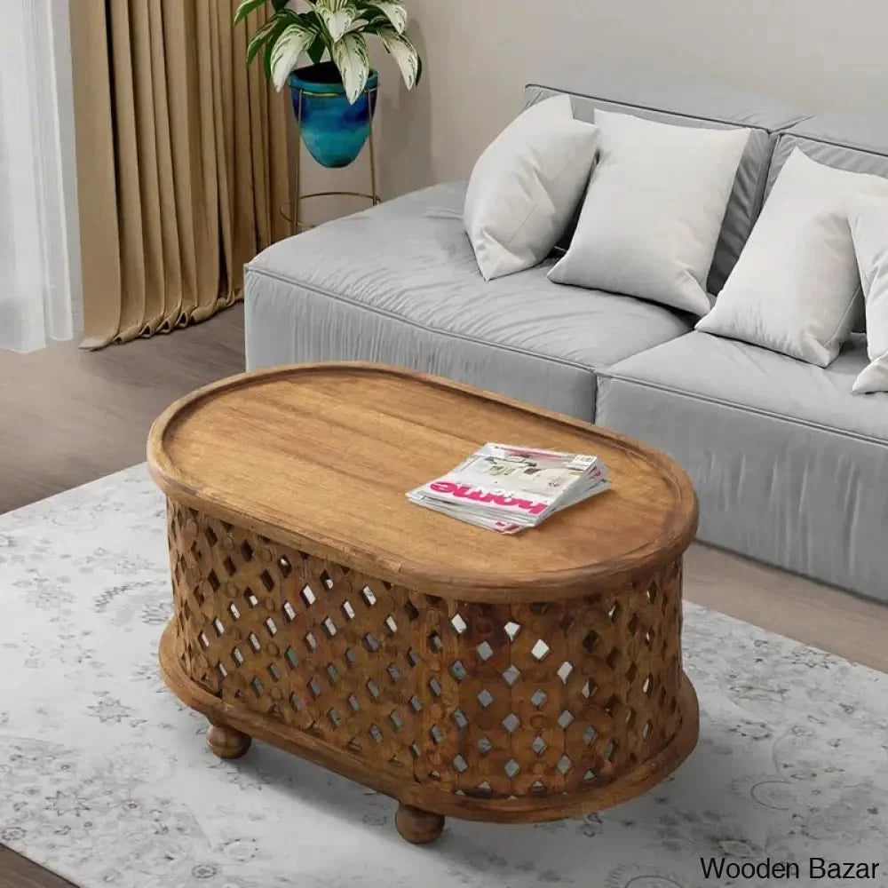 Neiges Solid Wood Coffee Table And Center