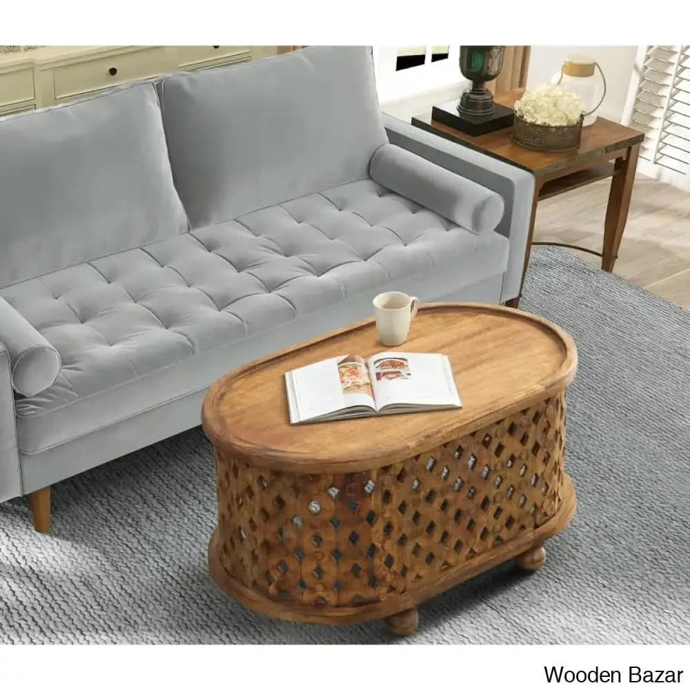 Neiges Solid Wood Coffee Table And Center