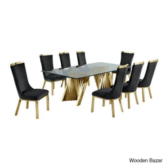 Nekki 8 Seater Double Pedestal Dining Set - Wooden Bazar