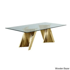 Nekki 8 Seater Double Pedestal Dining Set - Wooden Bazar