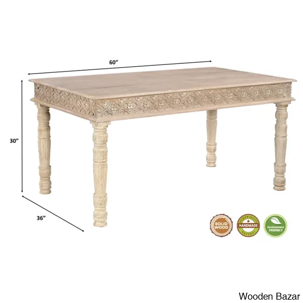 Oberon New 4 Seater Solid Wood Dining Set