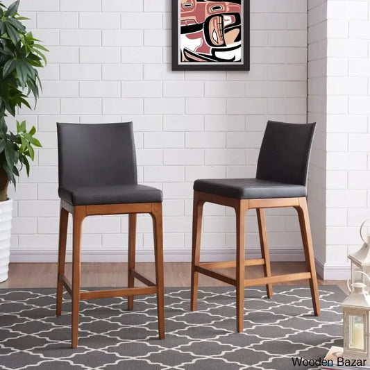 Olier Swivel Upholstered Counter And Bar Stool With Solid Wood Frame (Set Of 2) Antique Gray Faux