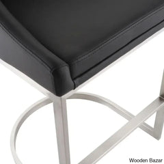 Otusa Swivel 26āā Counter Height Brushed Stainless Steel And Bar Stool