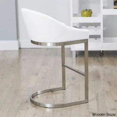 Otusa Swivel 26āā Counter Height Brushed Stainless Steel And Bar Stool