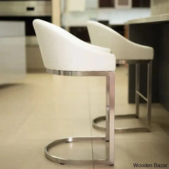 Otusa Swivel 26āā Counter Height Brushed Stainless Steel And Bar Stool