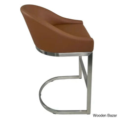 Otusa Swivel 26āā Counter Height Brushed Stainless Steel And Bar Stool