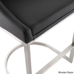 Otusa Swivel 26āā Counter Height Brushed Stainless Steel And Bar Stool