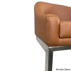 Otusa Swivel 26āā Counter Height Brushed Stainless Steel And Bar Stool