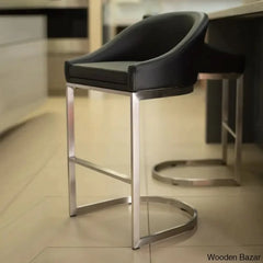 Otusa Swivel 26āā Counter Height Brushed Stainless Steel And Bar Stool
