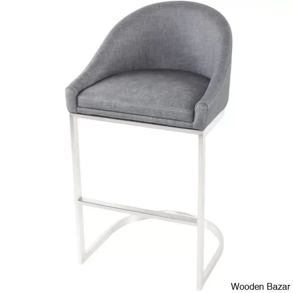 Otusa Swivel 26āā Counter Height Brushed Stainless Steel And Bar Stool