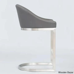 Otusa Swivel 26āā Counter Height Brushed Stainless Steel And Bar Stool