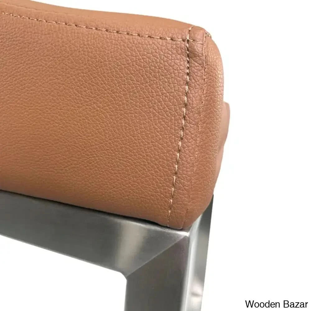 Otusa Swivel 26āā Counter Height Brushed Stainless Steel And Bar Stool