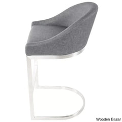 Otusa Swivel 26āā Counter Height Brushed Stainless Steel And Bar Stool