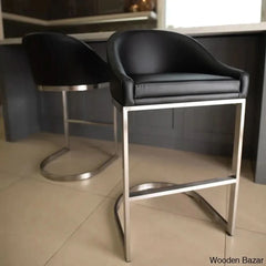 Otusa Swivel 26āā Counter Height Brushed Stainless Steel And Bar Stool