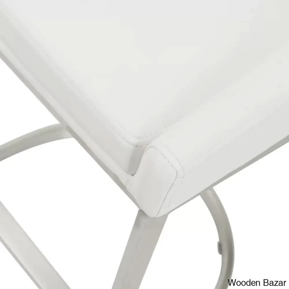 Otusa Swivel 26āā Counter Height Brushed Stainless Steel And Bar Stool