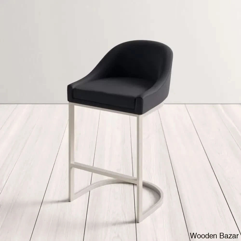 Otusa Swivel 26āā Counter Height Brushed Stainless Steel And Bar Stool