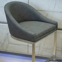 Otusa Swivel 26āā Counter Height Brushed Stainless Steel And Bar Stool