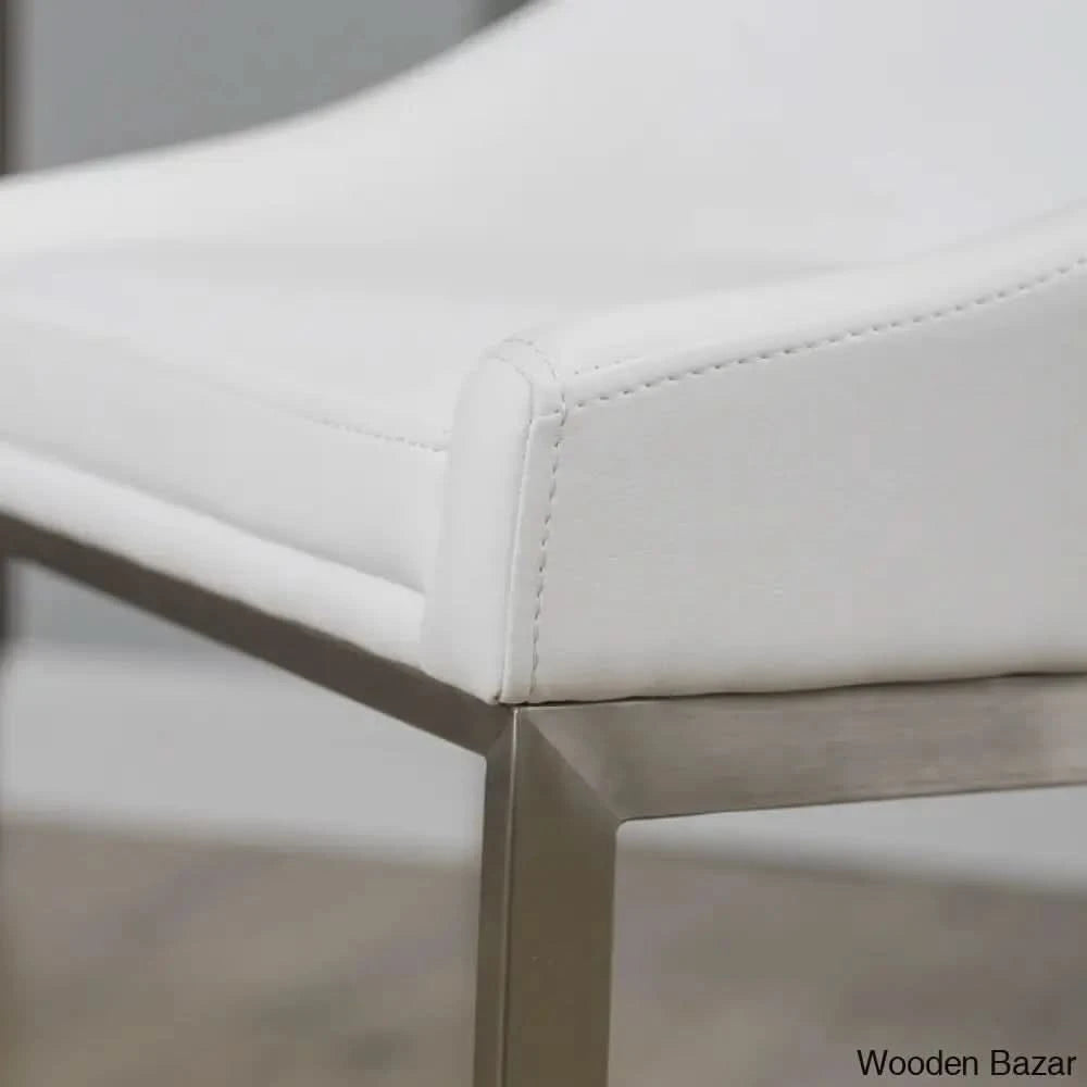 Otusa Swivel 26āā Counter Height Brushed Stainless Steel And Bar Stool