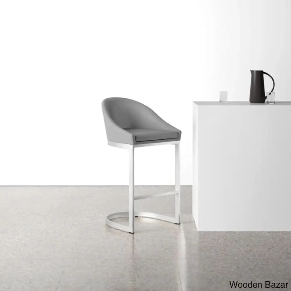 Otusa Swivel 26āā Counter Height Brushed Stainless Steel And Bar Stool