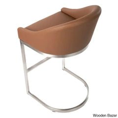 Otusa Swivel 26āā Counter Height Brushed Stainless Steel And Bar Stool