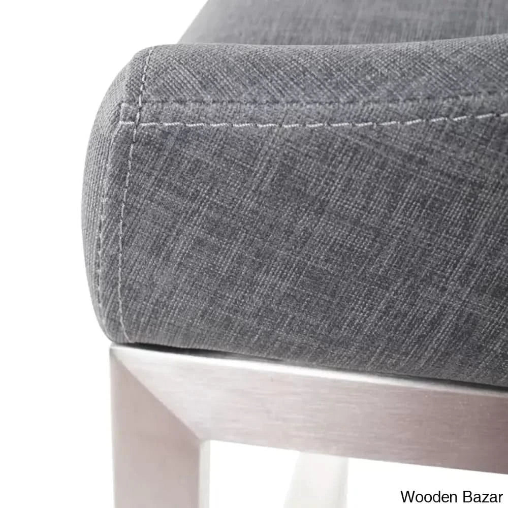 Otusa Swivel 26āā Counter Height Brushed Stainless Steel And Bar Stool