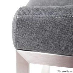 Otusa Swivel 26āā Counter Height Brushed Stainless Steel And Bar Stool