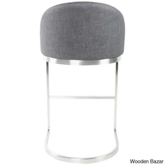 Otusa Swivel 26āā Counter Height Brushed Stainless Steel And Bar Stool