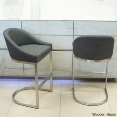 Otusa Swivel 26āā Counter Height Brushed Stainless Steel And Bar Stool