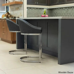 Otusa Swivel 26āā Counter Height Brushed Stainless Steel And Bar Stool